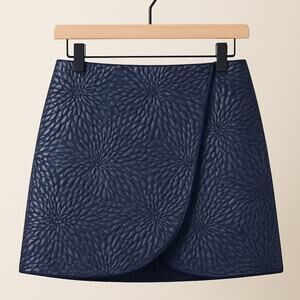 LOFT Shimmer Splash Wrap Mini Skirt Black Jacquard Lined Ann Taylor Womens 6